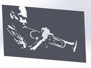 16 DXF File CNC g-code Industrial Laser Router Plasma Music Sax JAZZ Nr0662 3D Model