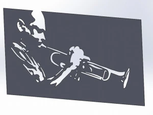 16 DXF File CNC g-code Industrial Laser Router Plasma Music Sax JAZZ Nr0662 3D Model