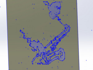 16 DXF File CNC g-code Industrial Laser Router Plasma Music Sax JAZZ Nr0662 3D Model