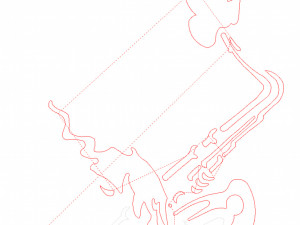 16 DXF File CNC g-code Industrial Laser Router Plasma Music Sax JAZZ Nr0662 3D Model