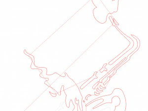 16 DXF File CNC g-code Industrial Laser Router Plasma Music Sax JAZZ Nr0662 3D Model