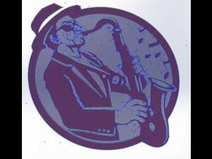 16 DXF File CNC g-code Industrial Laser Router Plasma Music Sax JAZZ Nr0662 3D Model