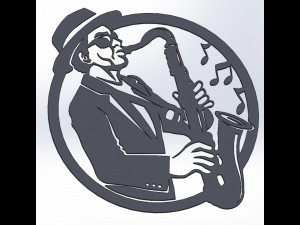 16 DXF File CNC g-code Industrial Laser Router Plasma Music Sax JAZZ Nr0662 3D Model