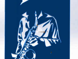16 DXF File CNC g-code Industrial Laser Router Plasma Music Sax JAZZ Nr0662 3D Model