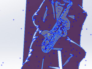 16 DXF File CNC g-code Industrial Laser Router Plasma Music Sax JAZZ Nr0662 3D Model