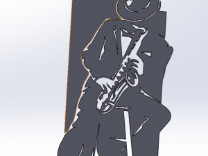 16 DXF File CNC g-code Industrial Laser Router Plasma Music Sax JAZZ Nr0662 3D Model