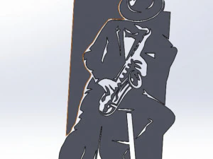 16 DXF File CNC g-code Industrial Laser Router Plasma Music Sax JAZZ Nr0662 3D Model