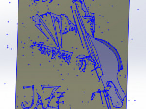 16 DXF File CNC g-code Industrial Laser Router Plasma Music Sax JAZZ Nr0662 3D Model
