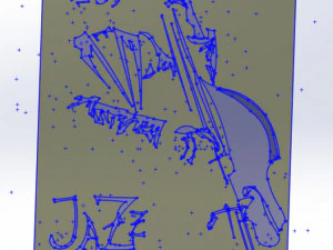 16 DXF File CNC g-code Industrial Laser Router Plasma Music Sax JAZZ Nr0662 3D Model