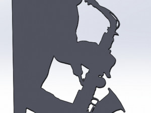 16 DXF File CNC g-code Industrial Laser Router Plasma Music Sax JAZZ Nr0662 3D Model