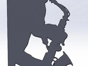 16 DXF File CNC g-code Industrial Laser Router Plasma Music Sax JAZZ Nr0662 3D Model