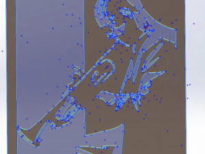 16 DXF File CNC g-code Industrial Laser Router Plasma Music Sax JAZZ Nr0662 3D Model