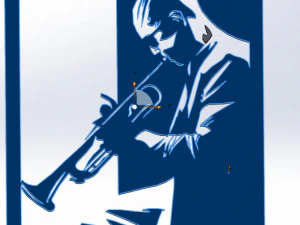 16 DXF File CNC g-code Industrial Laser Router Plasma Music Sax JAZZ Nr0662 3D Model
