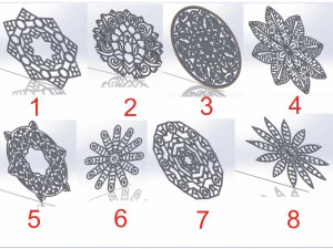 15 DXF File CNC g-code Laser Cut Mandala Vector DXF Plasma Router Nr0670 3D Model