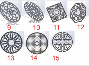 15 DXF File CNC g-code Laser Cut Mandala Vector DXF Plasma Router Nr0670 3D Model