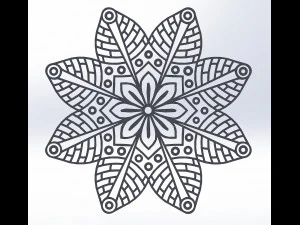 15 DXF File CNC g-code Laser Cut Mandala Vector DXF Plasma Router Nr0670 3D Model