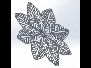 15 DXF File CNC g-code Laser Cut Mandala Vector DXF Plasma Router Nr0670 3D Model