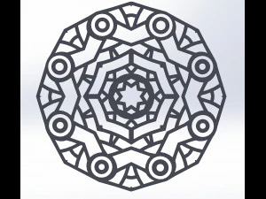 15 DXF File CNC g-code Laser Cut Mandala Vector DXF Plasma Router Nr0670 3D Model