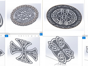 10 DXF File CNC g-code Industrial Laser DECORATIVE CELTIC CROSS Nr0685 3D Model