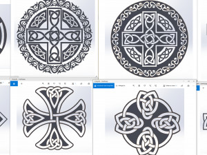 10 DXF File CNC g-code Industrial Laser DECORATIVE CELTIC CROSS Nr0685 3D Model