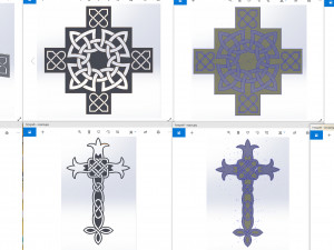 10 DXF File CNC g-code Industrial Laser DECORATIVE CELTIC CROSS Nr0685 3D Model