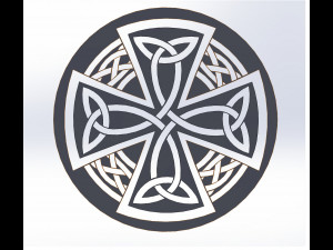 10 DXF File CNC g-code Industrial Laser DECORATIVE CELTIC CROSS Nr0685 3D Model