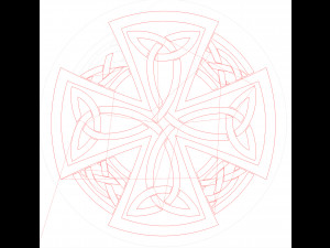 10 DXF File CNC g-code Industrial Laser DECORATIVE CELTIC CROSS Nr0685 3D Model