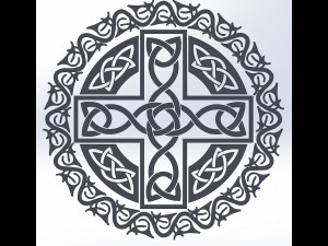 10 DXF File CNC g-code Industrial Laser DECORATIVE CELTIC CROSS Nr0685 3D Model