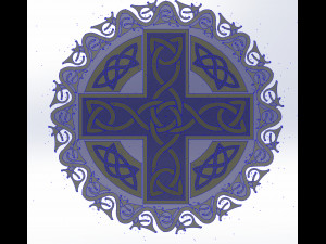 10 DXF File CNC g-code Industrial Laser DECORATIVE CELTIC CROSS Nr0685 3D Model