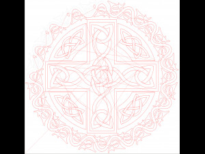 10 DXF File CNC g-code Industrial Laser DECORATIVE CELTIC CROSS Nr0685 3D Model