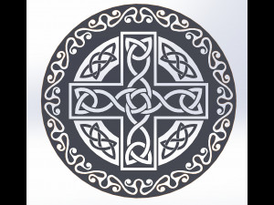 10 DXF File CNC g-code Industrial Laser DECORATIVE CELTIC CROSS Nr0685 3D Model