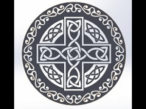 10 DXF File CNC g-code Industrial Laser DECORATIVE CELTIC CROSS Nr0685 3D Model