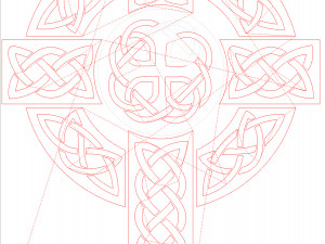 10 DXF File CNC g-code Industrial Laser DECORATIVE CELTIC CROSS Nr0685 3D Model