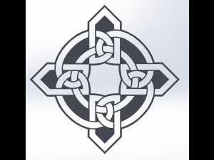10 DXF File CNC g-code Industrial Laser DECORATIVE CELTIC CROSS Nr0685 3D Model