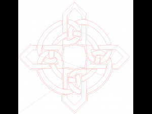 10 DXF File CNC g-code Industrial Laser DECORATIVE CELTIC CROSS Nr0685 3D Model