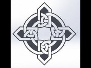 10 DXF File CNC g-code Industrial Laser DECORATIVE CELTIC CROSS Nr0685 3D Model