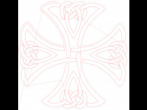 10 DXF File CNC g-code Industrial Laser DECORATIVE CELTIC CROSS Nr0685 3D Model