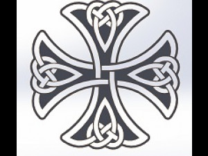 10 DXF File CNC g-code Industrial Laser DECORATIVE CELTIC CROSS Nr0685 3D Model