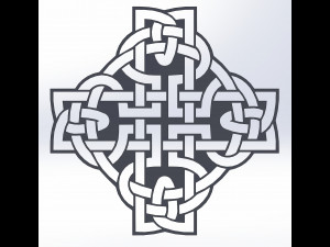 10 DXF File CNC g-code Industrial Laser DECORATIVE CELTIC CROSS Nr0685 3D Model