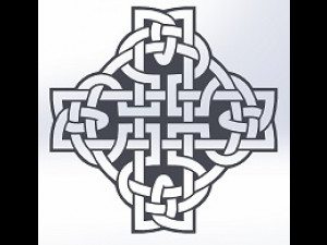 10 DXF File CNC g-code Industrial Laser DECORATIVE CELTIC CROSS Nr0685 3D Model