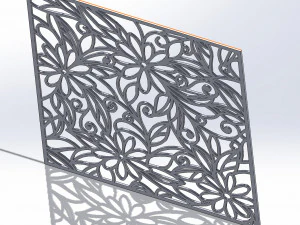 10 DXF File CNC g-code Industrial Laser DECORATIVE PANEL SQUARE Plasma Nr0691 3D Model