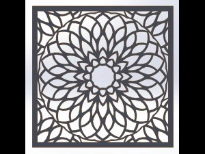 10 DXF File CNC g-code Industrial Laser DECORATIVE PANEL SQUARE Plasma Nr0691 3D Model