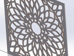 10 DXF File CNC g-code Industrial Laser DECORATIVE PANEL SQUARE Plasma Nr0691 3D Model