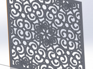10 DXF File CNC g-code Industrial Laser DECORATIVE PANEL SQUARE Plasma Nr0691 3D Model