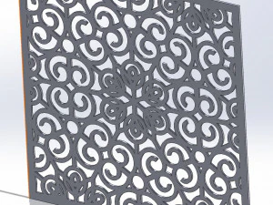 10 DXF File CNC g-code Industrial Laser DECORATIVE PANEL SQUARE Plasma Nr0691 3D Model