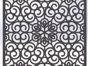 10 DXF File CNC g-code Industrial Laser DECORATIVE PANEL SQUARE Plasma Nr0691 3D Model