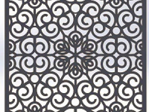 10 DXF File CNC g-code Industrial Laser DECORATIVE PANEL SQUARE Plasma Nr0691 3D Model