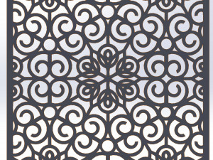 10 DXF File CNC g-code Industrial Laser DECORATIVE PANEL SQUARE Plasma Nr0691 3D Model