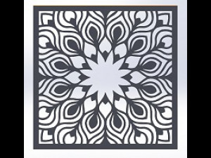 10 DXF File CNC g-code Industrial Laser DECORATIVE PANEL SQUARE Plasma Nr0691 3D Model