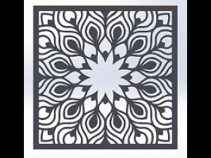 10 DXF File CNC g-code Industrial Laser DECORATIVE PANEL SQUARE Plasma Nr0691 3D Model